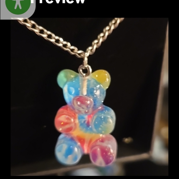 acrylic Jewelry - MULTICOLOR ACRYLIC TEDDY BEAR NECKLACE